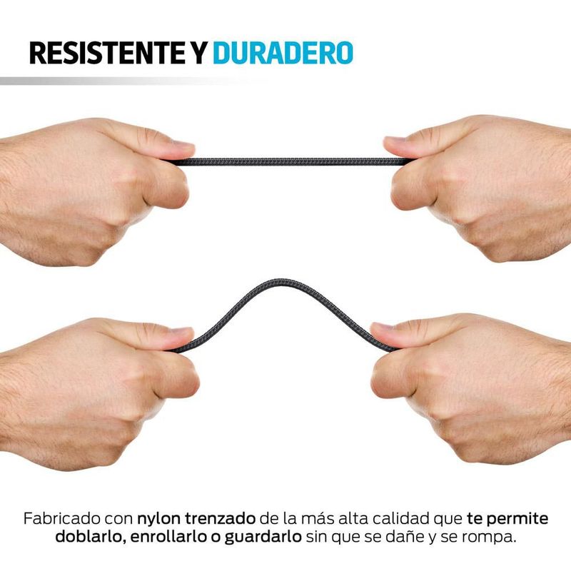 Cable USB C Extra Largo de Nylon Ultra Resistente 3 Metros