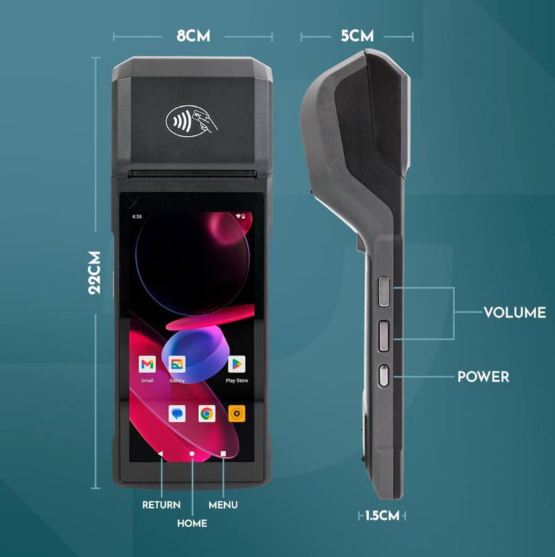 Terminal POS Multzo H10 Android 13 Pantalla Táctil 5.5" Impresora 58mm 4G