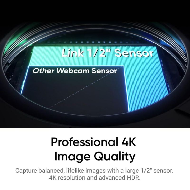 Webcam Insta360 Link 2C 4K HDR con Micrófono AI con Cancelación de Ruido