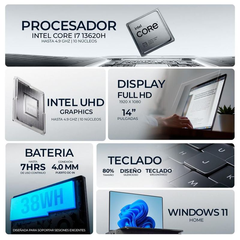 Laptop lenovo v14 g4 core i7 13620h 16gb 512gb pantalla 14"