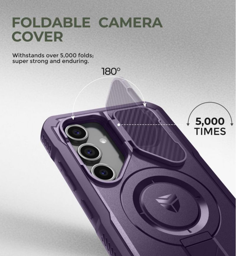 Funda Dexnor para Samsung Galaxy S24 FE con funda de cámara color morado