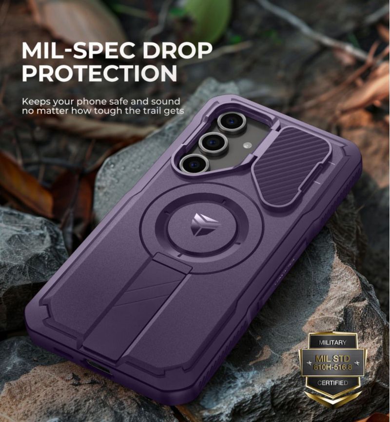 Funda Dexnor para Samsung Galaxy S24 FE con funda de cámara color morado