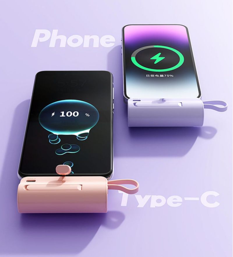 Power Bank CooLuzer Mini 5500mAh Doble USB-C Morado