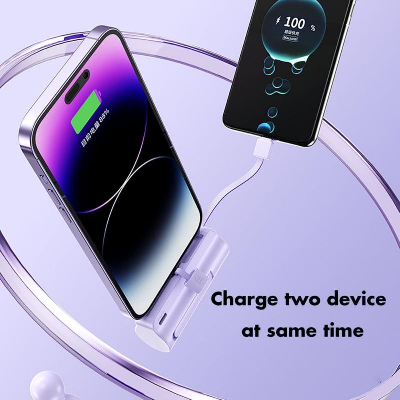 Power Bank CooLuzer Mini 5500mAh Doble USB-C Morado