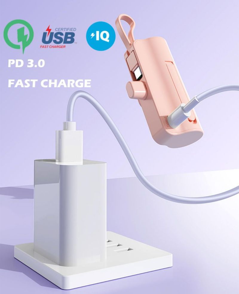 Power Bank CooLuzer Mini 5500mAh Doble USB-C Morado