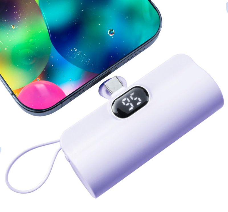 Power Bank CooLuzer Mini 5500mAh Doble USB-C Morado