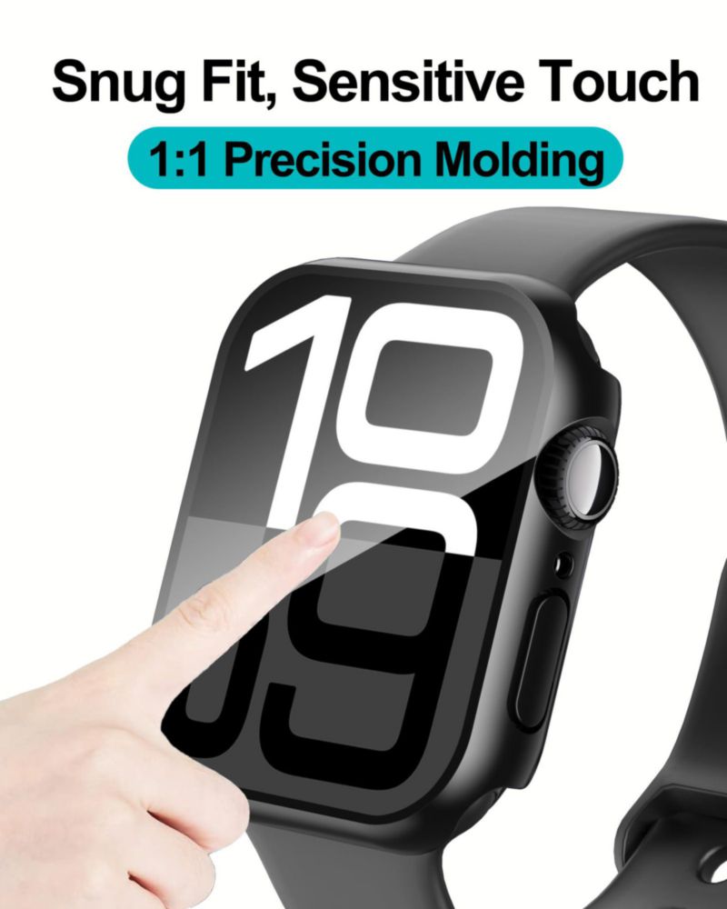 Estuche para Reloj Smiling Paquete de 2 con Vidrio Templado 46mm Negro
