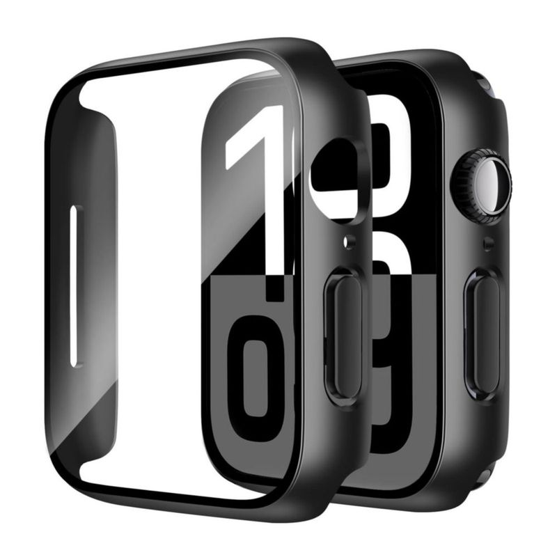 Estuche para Reloj Smiling Paquete de 2 con Vidrio Templado 46mm Negro