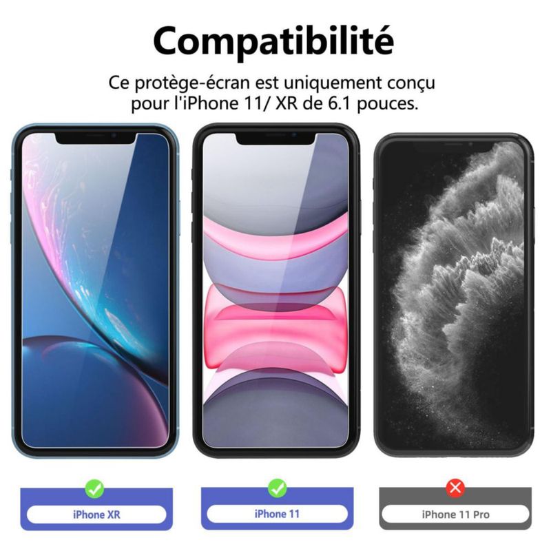 Protector de Pantalla NEW'C para iPhone 11 XR 6.1" Vidrio Templado