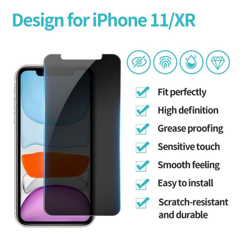 Protector de Pantalla PEHAEL iPhone 11 XR 6.1" Privacidad Paquete de 3