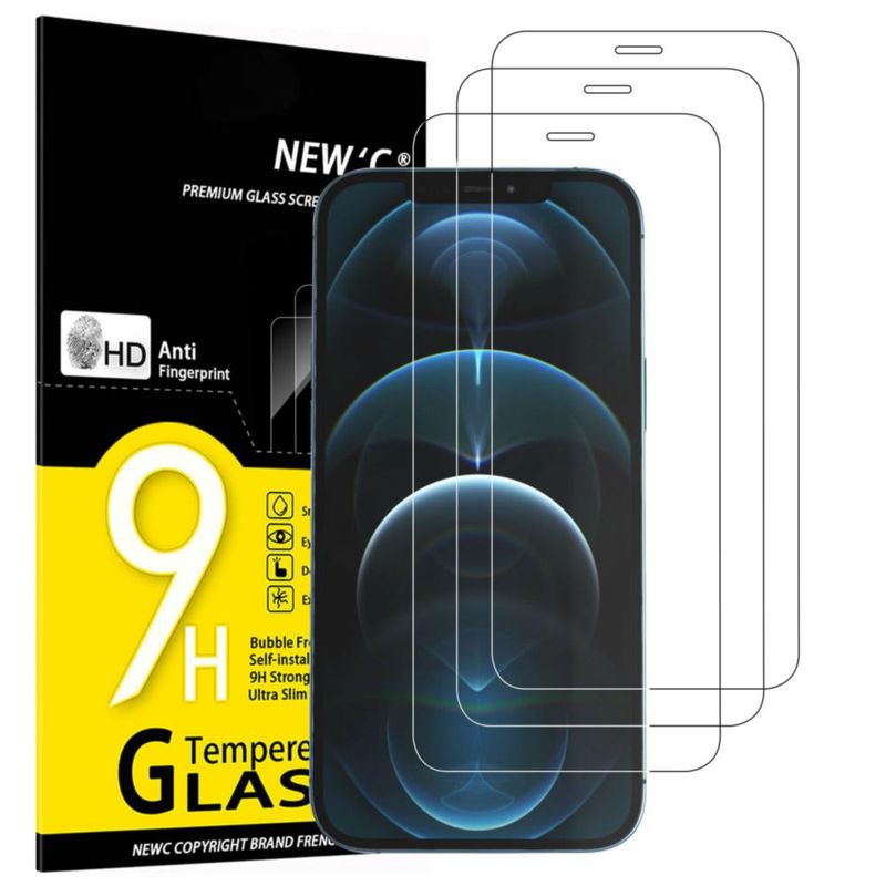 Protector de Pantalla NEW'C para iPhone 12 Pro Max 6.7" Paquete de 3