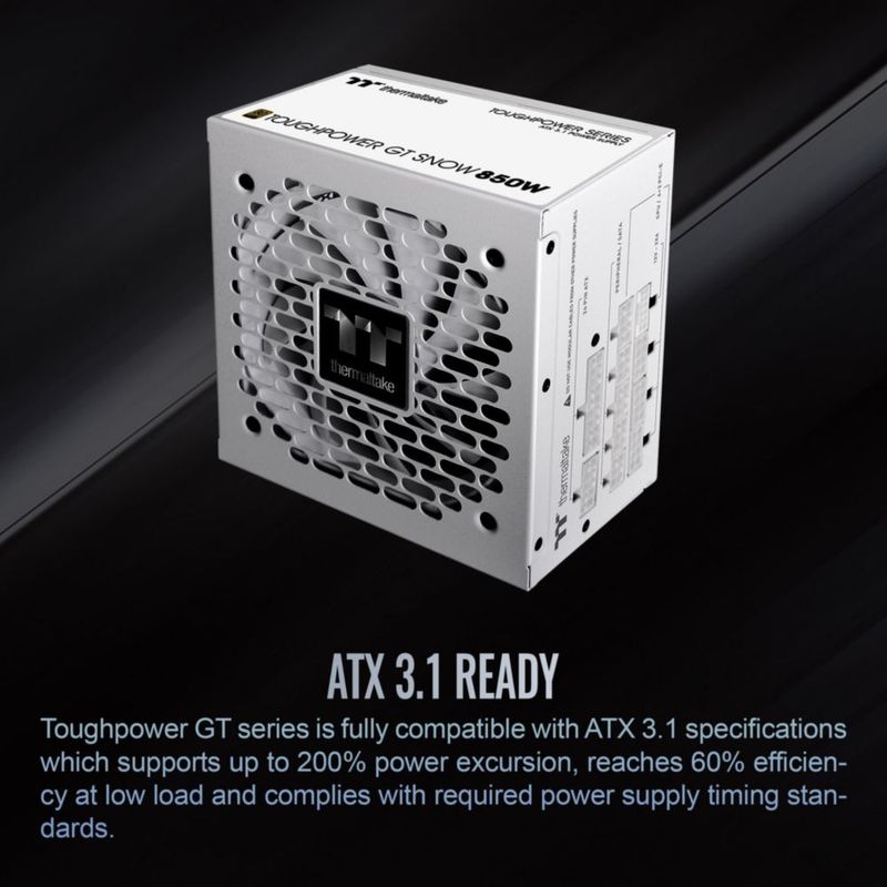 Fuente de alimentación Thermaltake Toughpower GT 850W Snow ATX 3.1