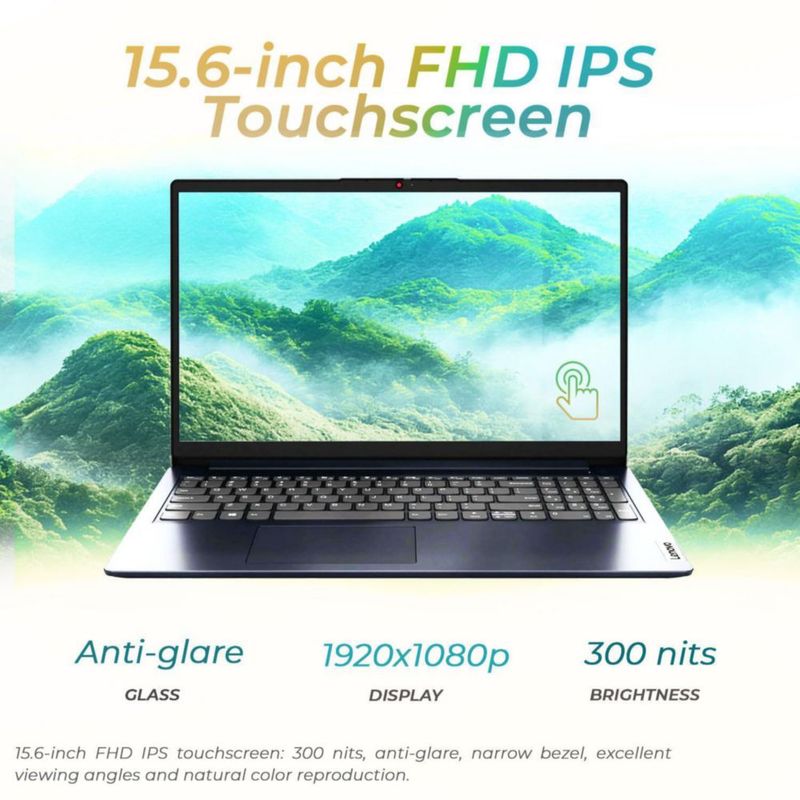 Laptop Lenovo IdeaPad 1i 15.6" FHD táctil i5 16GB 512GB SSD