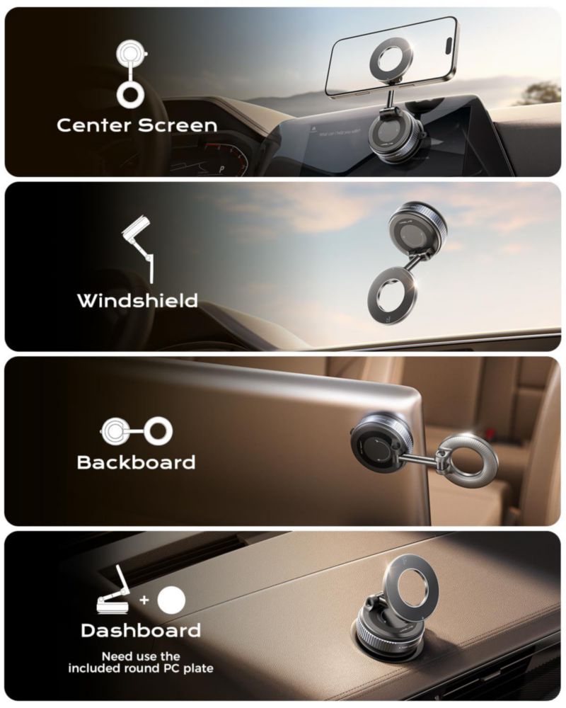 Soporte magnético al vacío para teléfono MRGLAS 2025 para iPhone de coche