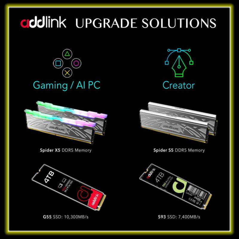 SSD Addlink G55 2TB PCIe Gen5 NVMe M.2 10.300MB/s
