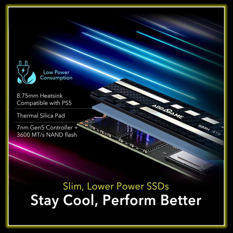 SSD Addlink G55H 2TB PCIe Gen5 NVMe con Disipador