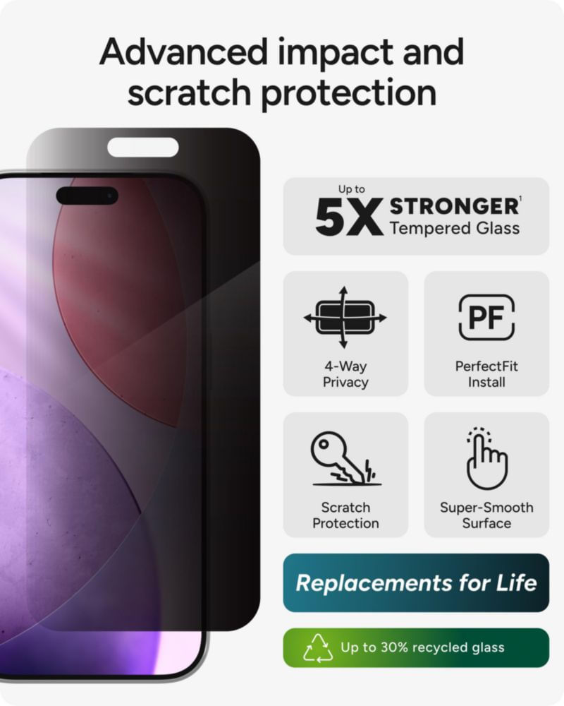 Protector de Pantalla ZAGG Privacy XTR para iPhone 17 Pro