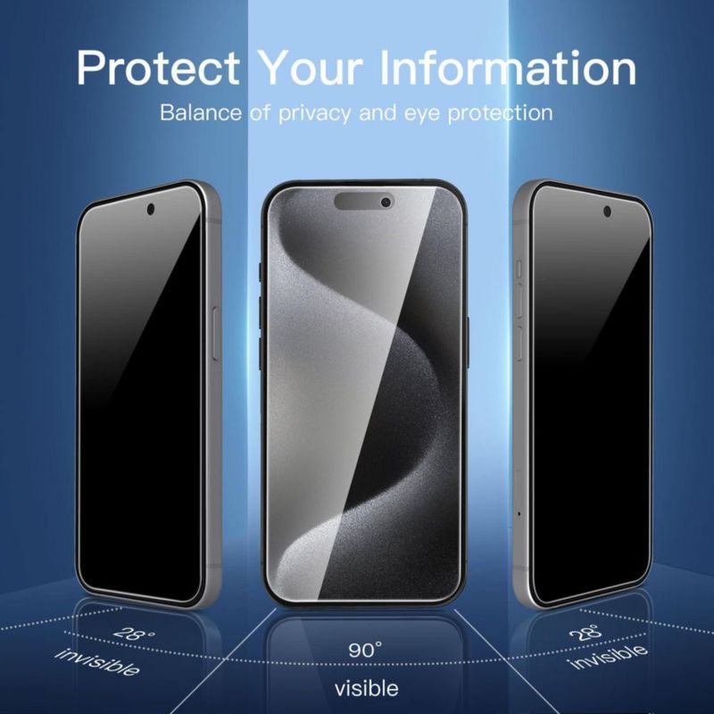 Protector de Pantalla NEW'C para iPhone 15 Pro 6.1" Privacidad Paquete de 3