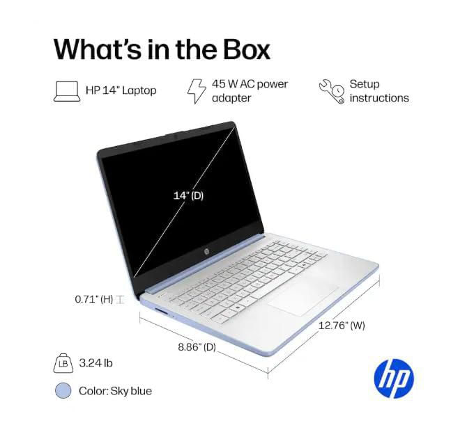 Laptop HP 14" Intel N150 4GB RAM 640GB Windows 11