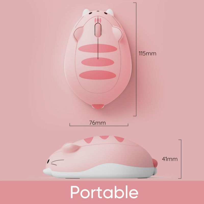 Mouse Akko Pink Angie Inalámbrico Tri-Modal Tema Gato