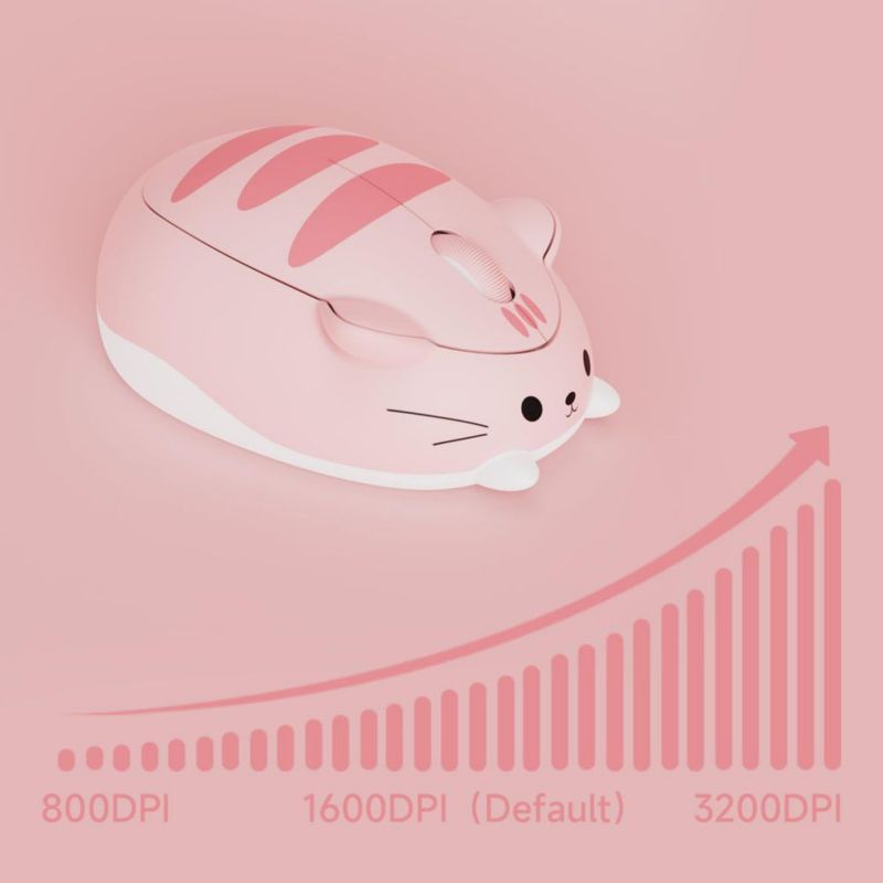 Mouse Akko Pink Angie Inalámbrico Tri-Modal Tema Gato