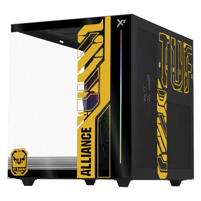 Gabinete xtreme pc tuf alliance mini torre 3 fan argb negro