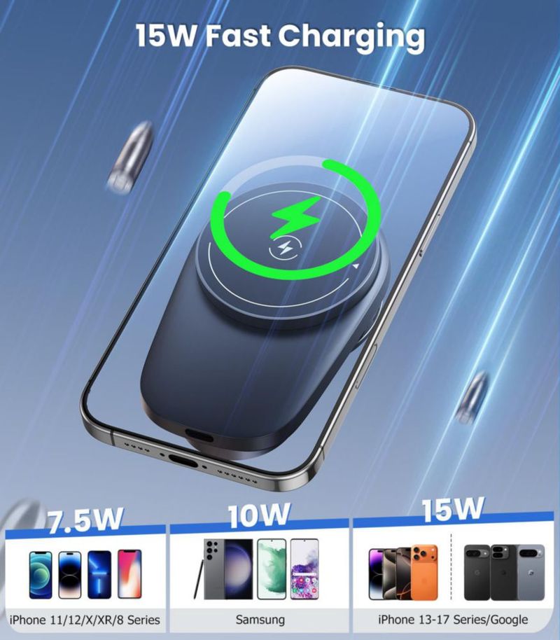 Soporte para Celular de Auto DICMKY con Ventilador de Enfriamiento Inalámbrico 15W y Luz Ambiental RGB