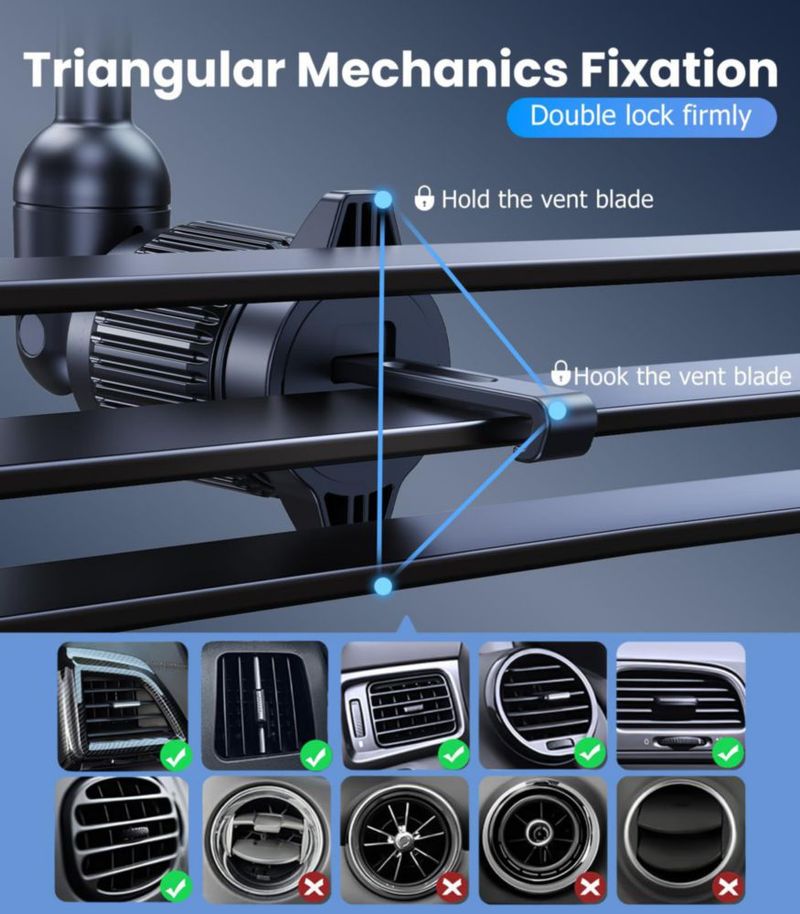 Soporte para Celular de Auto DICMKY con Ventilador de Enfriamiento Inalámbrico 15W y Luz Ambiental RGB