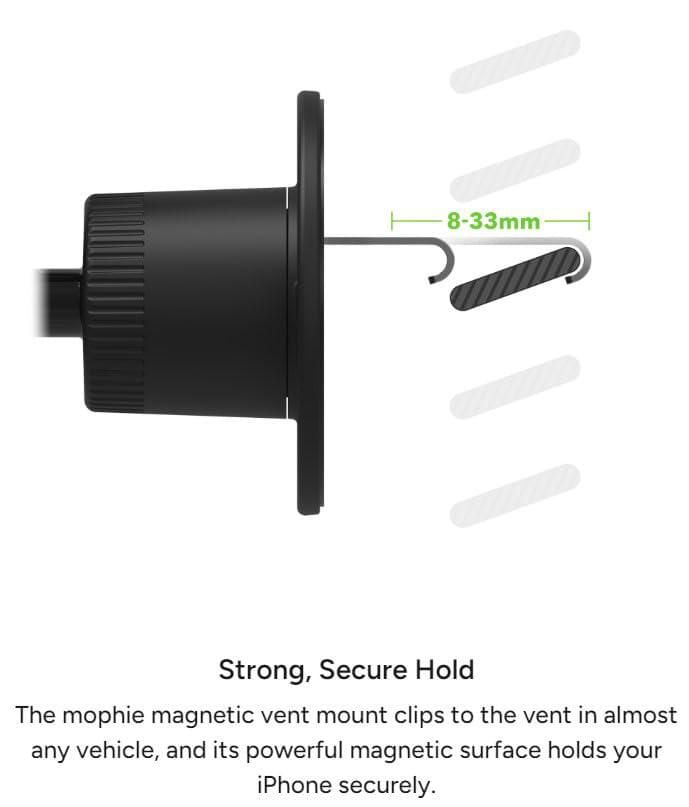 Soporte Magnético Portátil para Ventilación mophie para iPhone 16-12