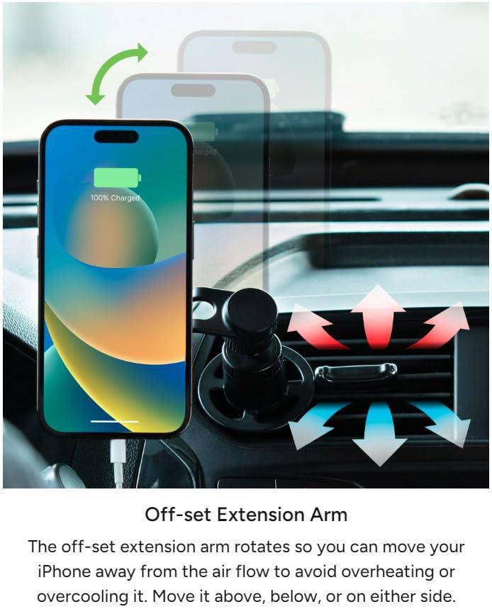 Soporte Magnético Portátil para Ventilación mophie para iPhone 16-12