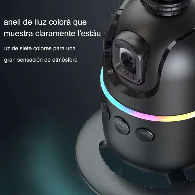 Soporte con Seguimiento Facial P03,Estabilizador Automático para Móvil,Ideal para Transmisiones en Vivo.NEGRO.HOGAWAY