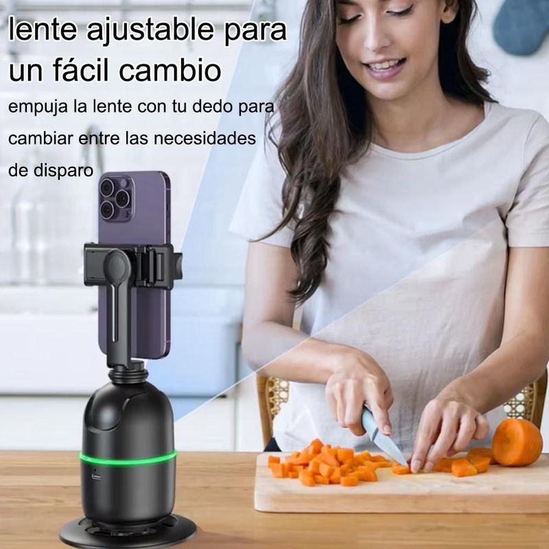 Soporte con Seguimiento Facial P03,Estabilizador Automático para Móvil,Ideal para Transmisiones en Vivo.NEGRO.HOGAWAY