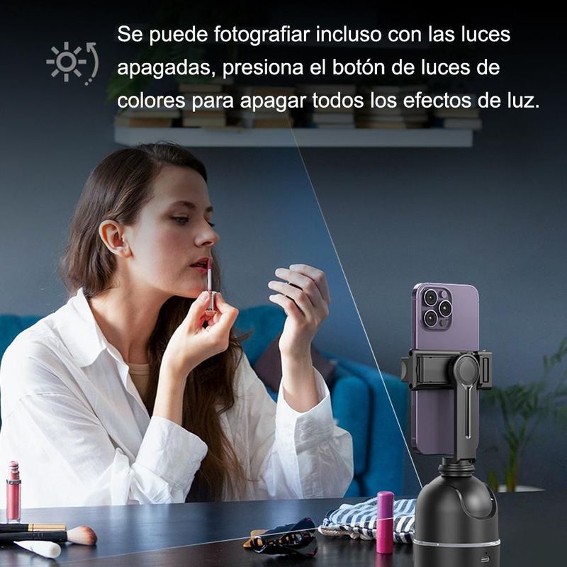 Soporte con Seguimiento Facial P03,Estabilizador Automático para Móvil,Ideal para Transmisiones en Vivo.NEGRO.HOGAWAY