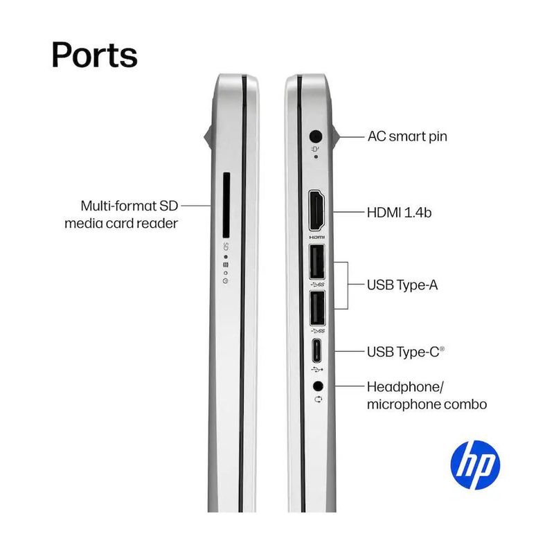 HP Laptop 14" HD Intel N150 4GB RAM 128GB UFS Natural Silver