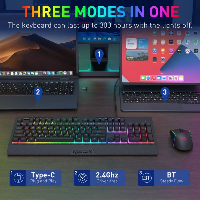 Teclado y ratón para juegos Redragon S151 PRO RGB 10000 DPI
