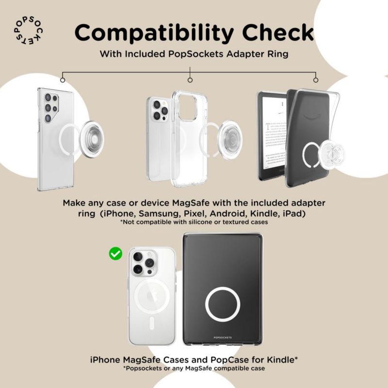 Agarre magnético PopSockets con patilla extensible para celular – Acabado dorado