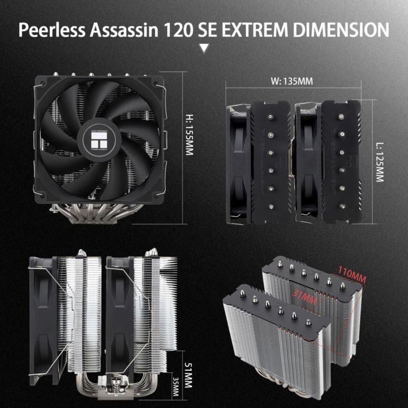 Disipador de CPU Thermalright Peerless 120 SE AM5/AM4 LGA1851