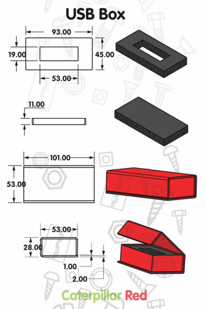 Caja de presentación magnética Caterpillar Red 10 × 5 × 3 cm – Pack de 4
