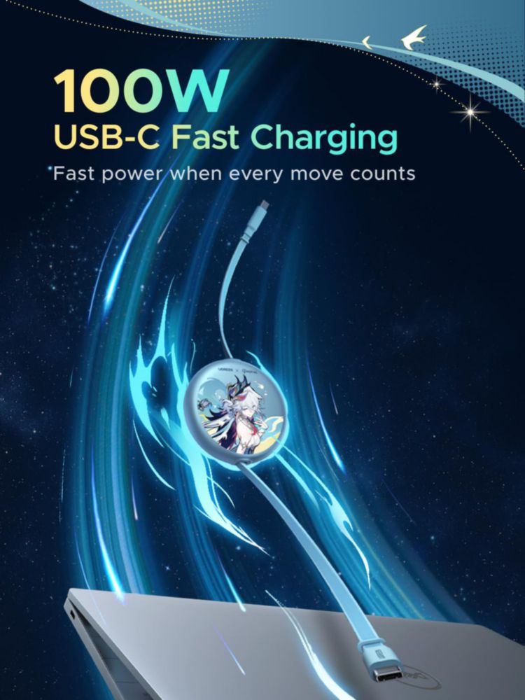 Cable USB‑C UGREEN Nexode 100 W 1 m Azul Glacial