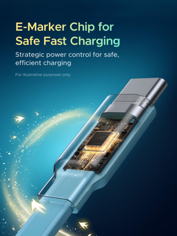 Cable USB‑C UGREEN Nexode 100 W 1 m Azul Glacial