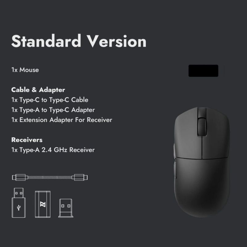 Ratón Gaming LEMOKEY G1 8K Inalámbrico 55 g Negro