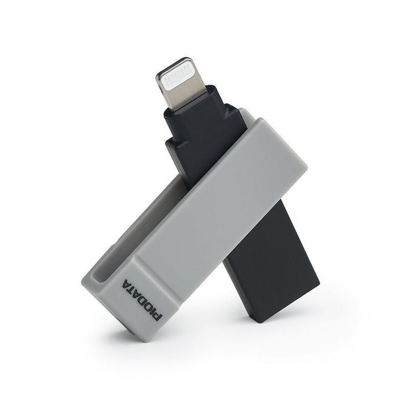 Memoria de almacenamiento PIODATA IXFlash 512GB Lightning a USB-A Gris