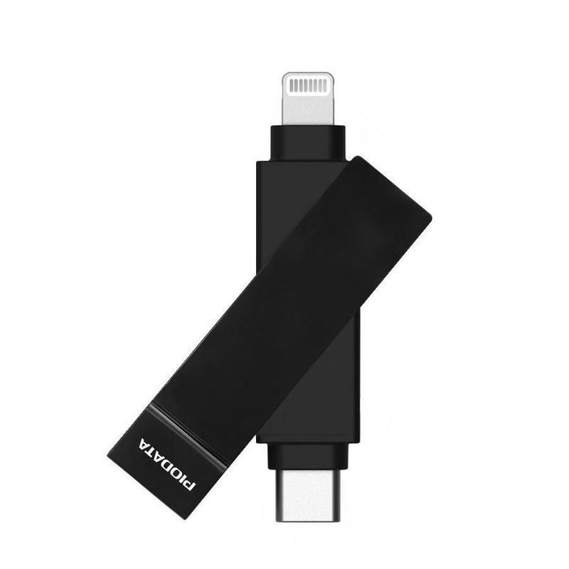 Memoria de almacenamiento PIODATA IXFlash 256GB Lightning a USB-C Negra