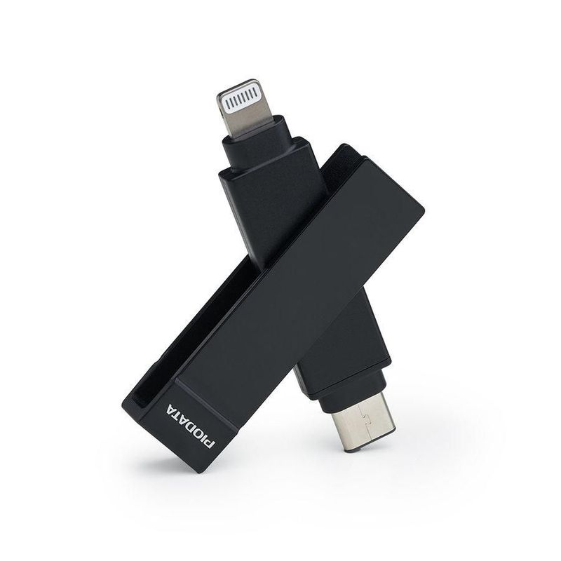 Memoria de almacenamiento PIODATA IXFlash 256GB Lightning a USB-C Negra