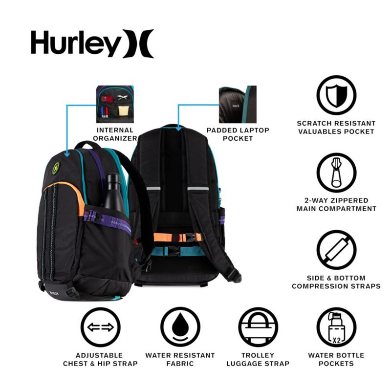 Mochila Hurley 275 L de nylon ripstop resistente al agua