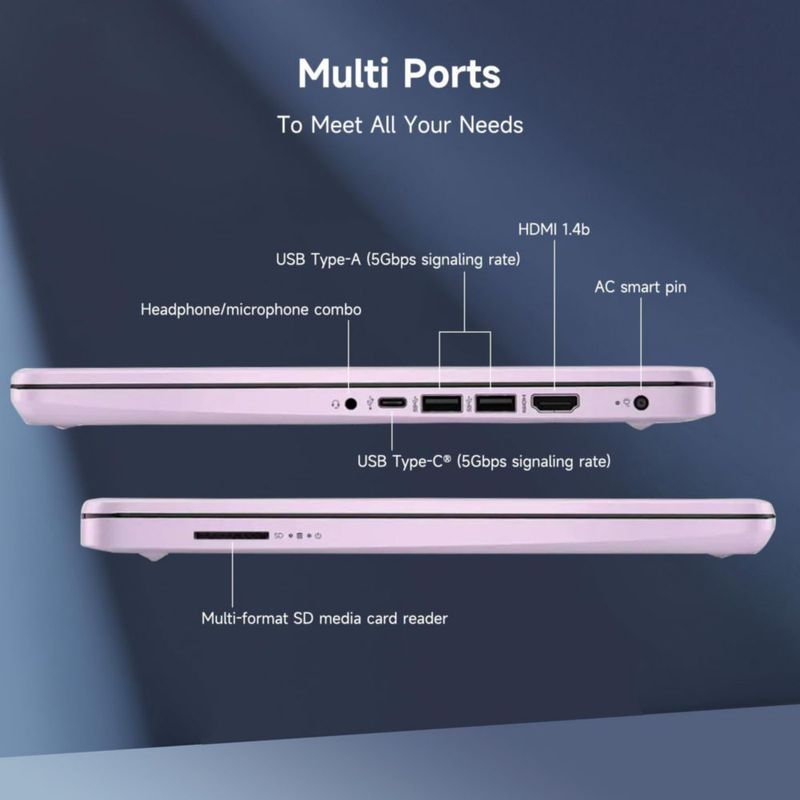 Portátil HP 14" i3 8 GB RAM 128 GB UFS con Windows 11 y Office 365