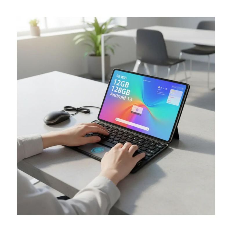 Tablet Umiio S25 Ultra 12GB RAM 128GB Dorado + Teclado + Mouse + Lápiz Óptico + Funda +Colores + Plumones
