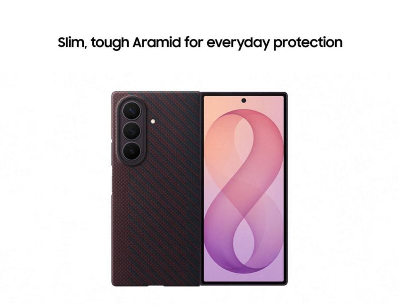 Funda oficial Samsung Galaxy Z Fold8 Ultra de carbono negro con imanes
