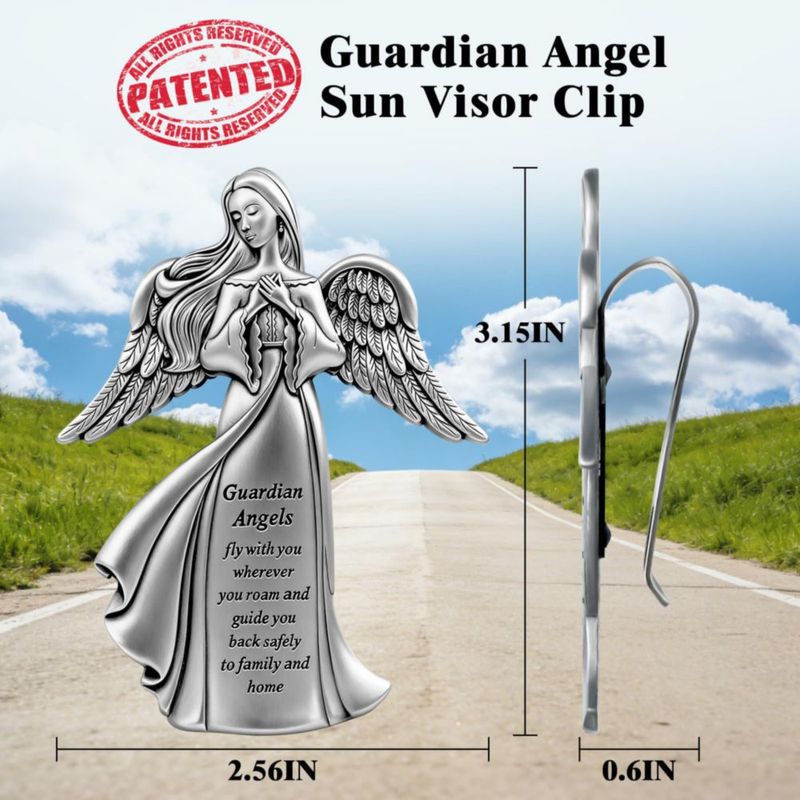 Clip para Visera del Sol PloreWay 2 Unidades Ángel Guardián de Metal