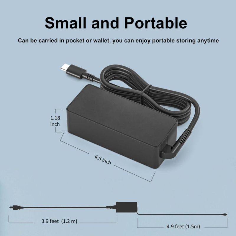 Cargador de portátil LARYLAE 65W USB‑C para Dell 13/14/16